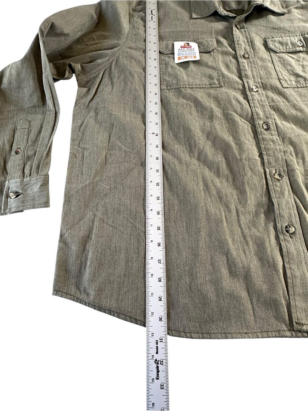 Wrangler Olive Green Long-Sleeve Button-Down Shirt 2XL NWT - Picture 8 of 13